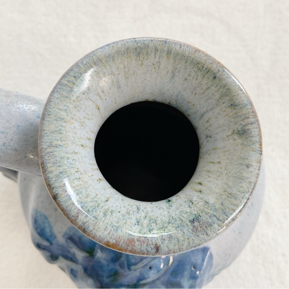 Vintage Dekrech Originals Pottery Minneapolis Blue Floral Jug Vase 5” - Picture 5 of 11